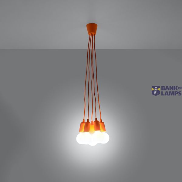 Hanging lamp DIEGO 5 orange E27 5x60W IP20 image 9
