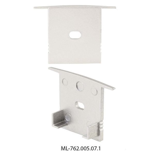 End cap with hole for AD, silver color, 1pc image 1