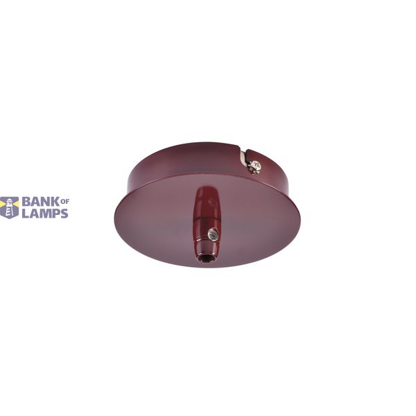 FITU ceiling canopy, single, round, wine red, incl. strain-relief, 16A max. image 1