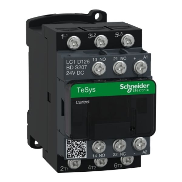 Contactor TeSys LC1D 3P 12A coil 24V DC for tracks (LC1D126BDS207) image 1