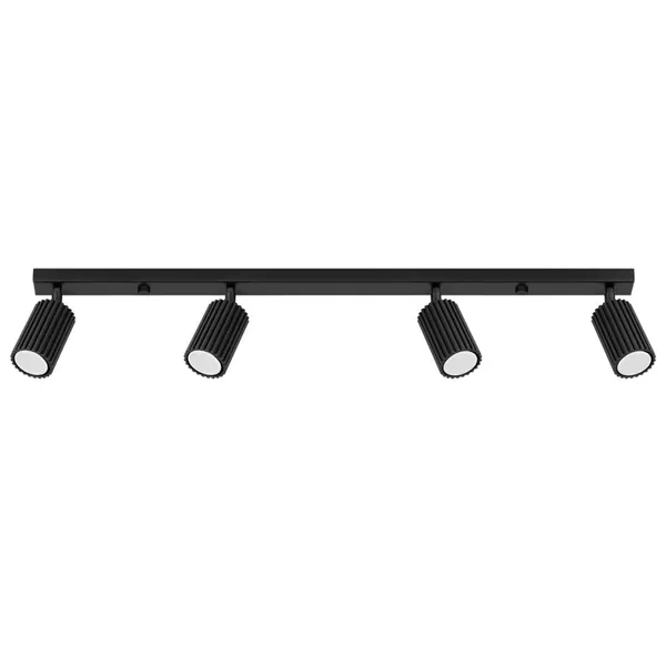 BLACK CARBON CEILING LAMP OBLONG STRIP WITH 4 MOVABLE GU10 SPOTLIGHTS image 1