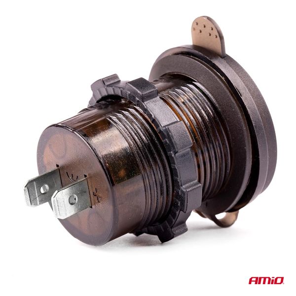 Waterproof phone charger with digital voltometer USB + USB C 12/24V MOD-07 image 1