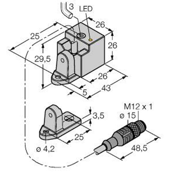 Inductive Sensor With Increased Temperature Range   BI10-QN26-AD4X-0.15XOR-RS4.23/S100-S1589 image 1