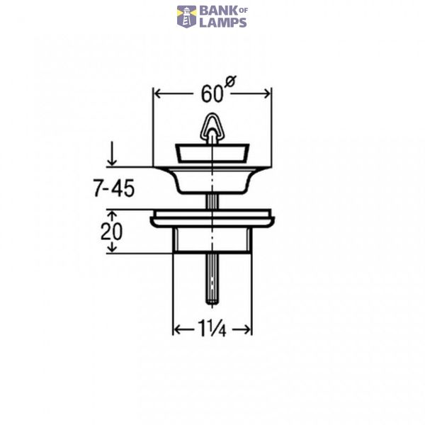 UNI-valve 11/4"x60, chrome image 1
