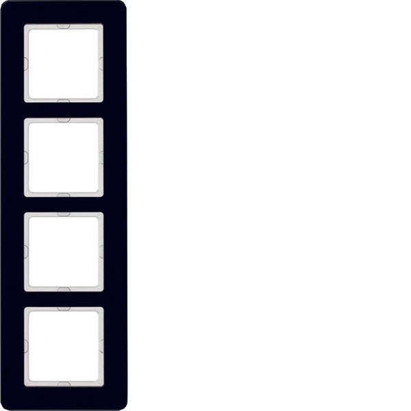 Frame 4gang, glass black image 1