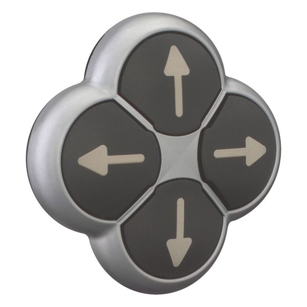 M22-D4-S-X7 Position pushbutton, RMQ-Titan, Actuators non-flush, momentary, black, 4-fold, opposing pushbuttons not mechanically interlocked, Bezel: titanium, arr image 5