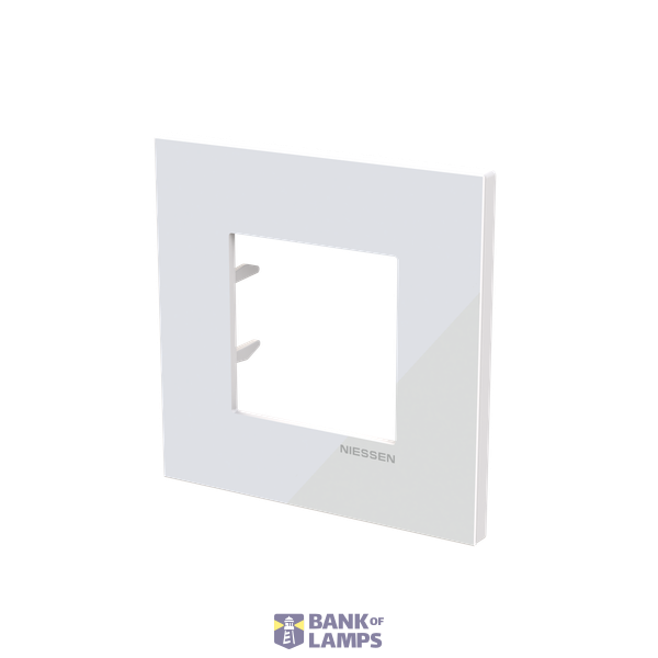 Frame 1-gang / 2-modules - Niessen logo - S - Tacteo White image 2