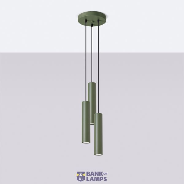 LAGOS HANGING LAMP 3P OLIVE GREEN 3XGU10 image 9