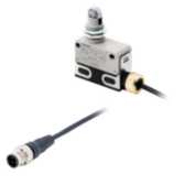 Limit switch, slim sealed, screw terminal, general purpose, roller plu D4ER0002H image 1