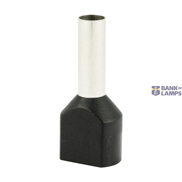 Double insulated sleeve terminal HI 2x4.0/12-black, black, Al/Cu image 1
