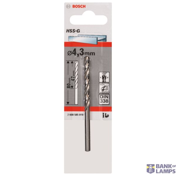 Metal drill bits HSS-G, DIN 338 4,3 x 47 x 80 mm 1 pcs. image 2