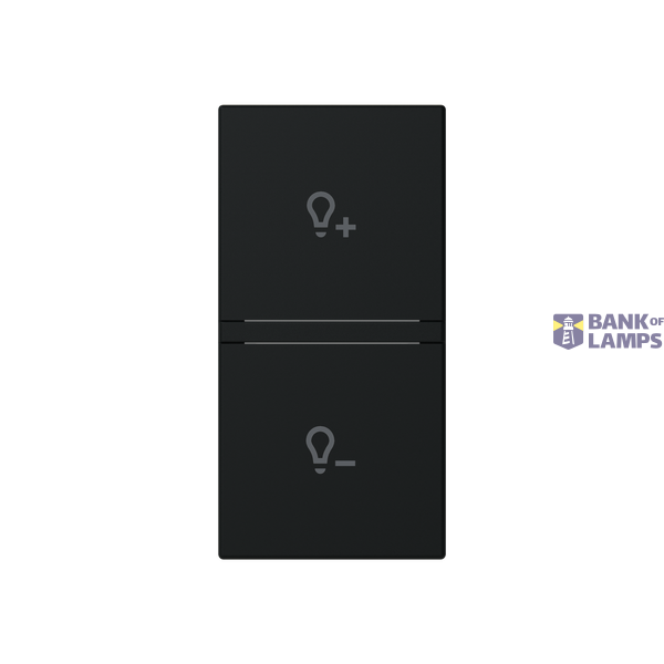 Rocker cover dimmer symbol - 1M - Matt Black image 1