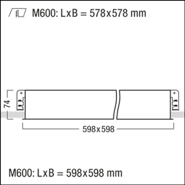 MIRL NIV LED3800-840 M600Q WB LDO KA - LED ceiling-recessed luminaire image 2