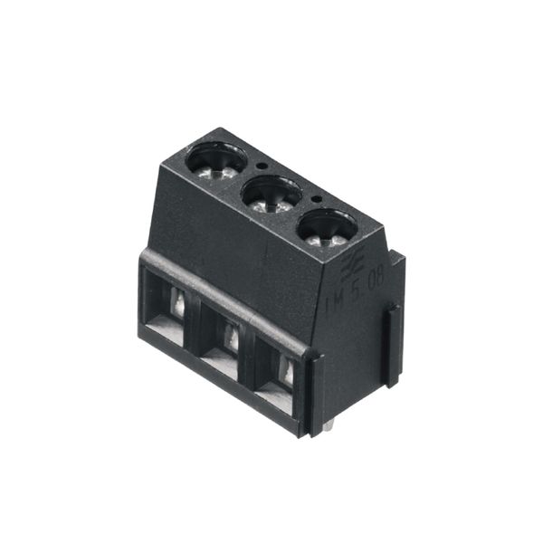 Printed circuit board terminals, 5.00 mm, Number of poles: 8, 90°, Solder pin length (l): 3.5 mm, tinned, black, Clamping yoke connection, Clamping range, max. : 2.5 mm², Box image 3