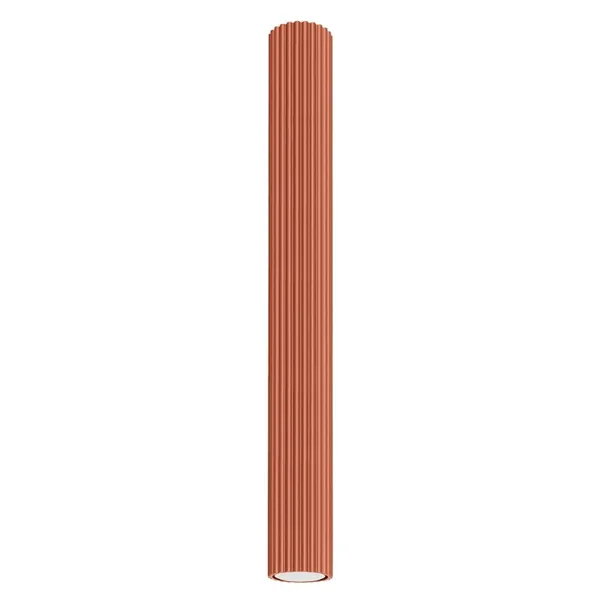 Cylindrical ceiling lamp, grooved tube, red, GU10, KARBON image 1