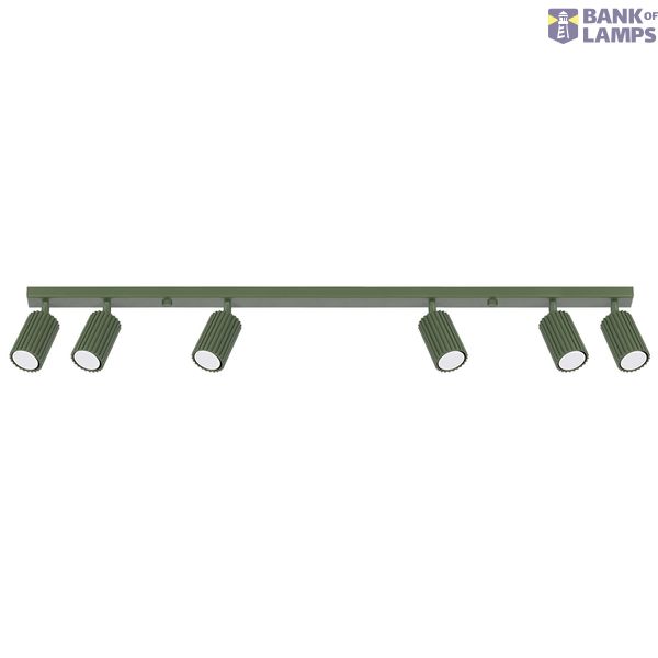 SPOTLIGHTS ON A LONGITUDINAL CEILING STRIP IN OLIVE COLOUR 6XGU10 CARBON image 7