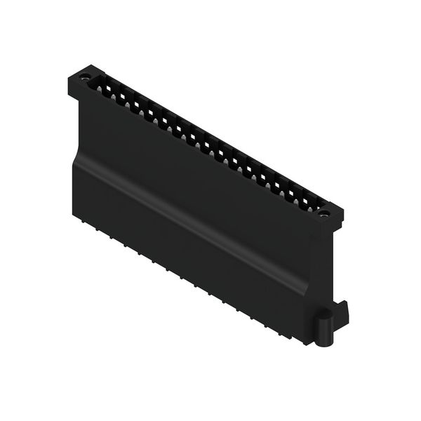 PCB plug-in connector, male header, Flange, THT/THR solder connection, 5.08 mm, Number of poles: 16, 180°, Solder pin length (l): 3.2 mm, tinned, black, Box image 1