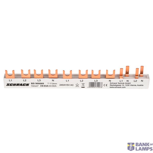 Busbar, 1xRCCB 4-pole, 1xMCB 3+N, 2xMCB 1+N/1 MW, 10MW,10mmý image 3