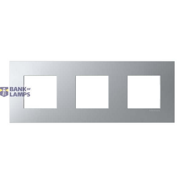 Frame 3-gang - Niessen logo - Silver image 1