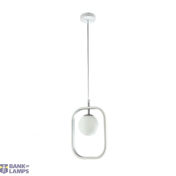 Modern Avola Pendant Lamp White with Silver image 4