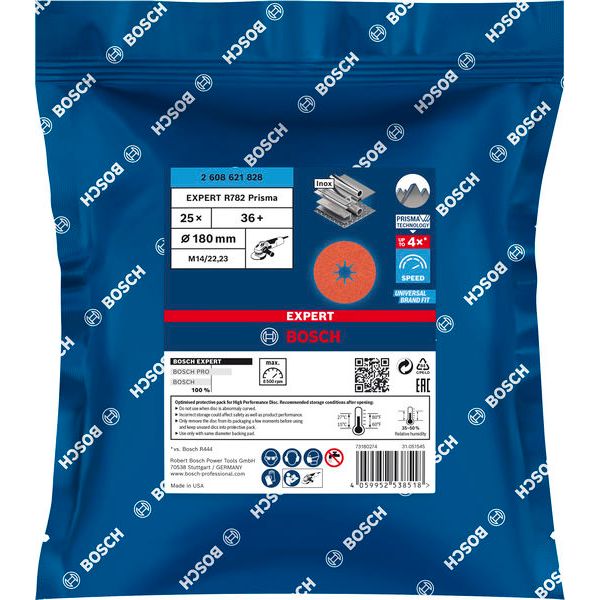 EXPERT R782 Prisma Ceramic Fibre Disc 180 mm, 22.23 mm, G 36 image 1