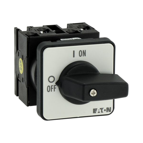T0-2-1/E On-Off switch, T0, 20 A, flush mounting, 2 contact unit(s), 3 pole, with black thumb grip and front plate image 15