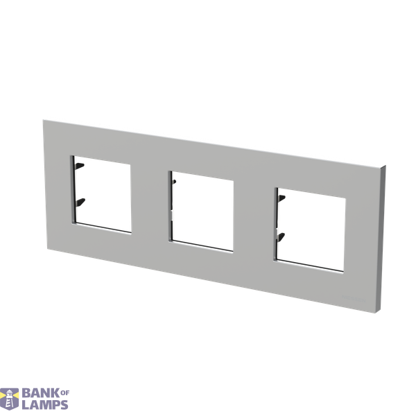 Frame 3-gang / 2+2+2-modules - IP44 - Silver image 2