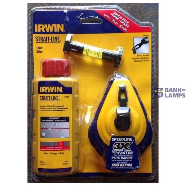 CHALK + REEL 4OZ RED/100' SPL W/LINE LEV image 1