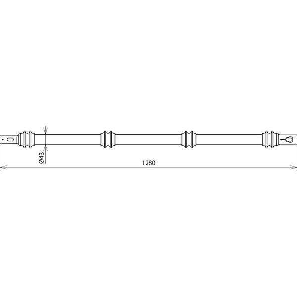 Insulating element with plug-in coupling D 43mm  L 1280mm image 2