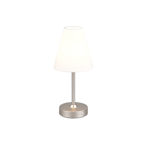 Kenny LED table lamp brushed steel/white rechargeable image 1