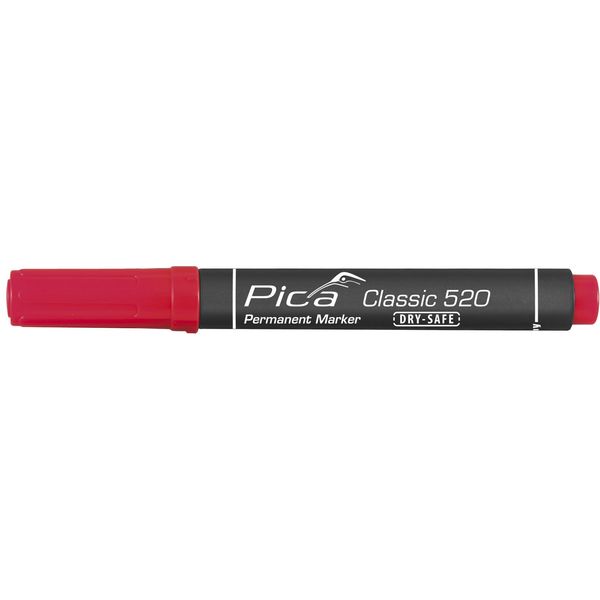 Pica 10 pcs 520/40 Permanent Marker 1-4mm round red image 3