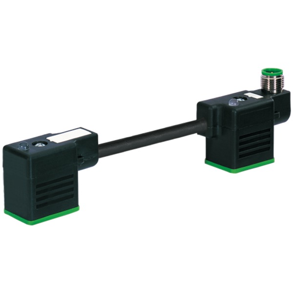 M12 male on top A-cod. / MSUD double valve B-10mm PVC 3x0.75 bk 0m image 1