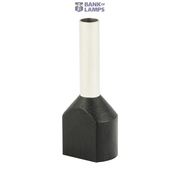 Double insulated sleeve terminal HI 2x1.5/8-black, black, Al/Cu image 1