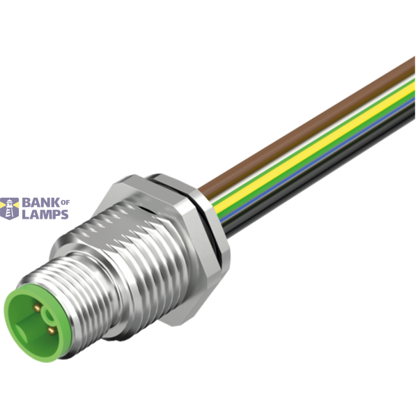 M12 Power male recept. K-cod. rear PUR-wires 0.25 3m image 2