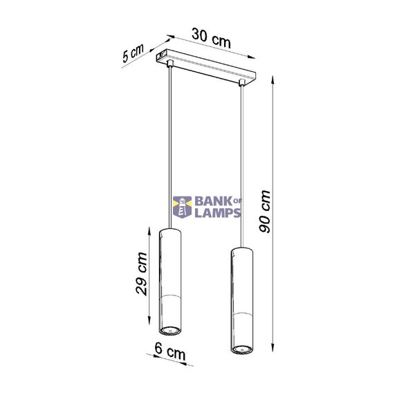 HANGING LAMP LOOPEZ 2 BLACK/GOLD GU10 2X40W IP20 image 5
