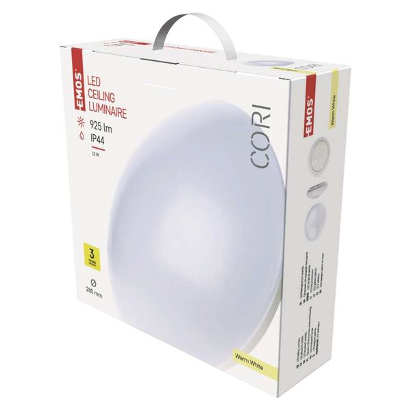 LED luminaire surface-mounted CORI, round, 12W, IP44, warm white image 1