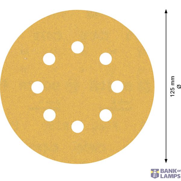 EXPERT C47 Sandpaper with 8 holes for Random Orbital Sanders 125 mm, G 18 5-pc image 2