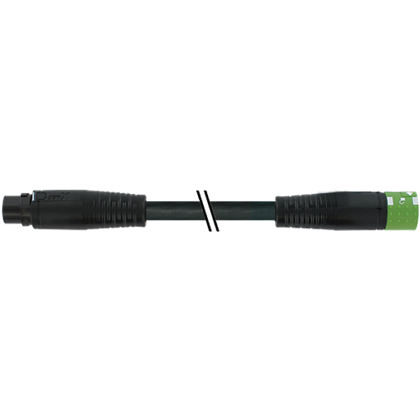 MQ15 male 0° / MQ15 female 0° 600V AC type 3 PVC 4x1.5 bk UL/CSA 0.3m image 1