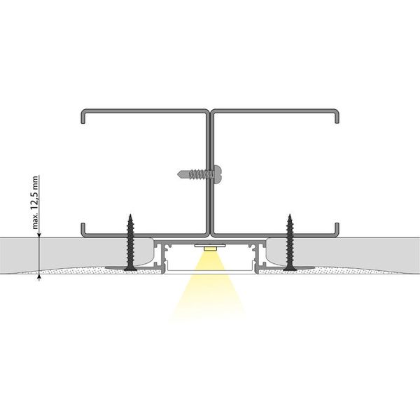 Built-in aluminum profile AF for plasterboard, 86x15mm, Whitey diffusion, 1m image 1