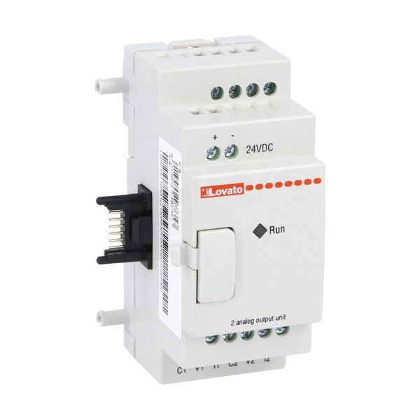 Micro PLCs, expansion module, auxiliary supply voltage 24VDC, 2 analog outputs 0...10V/0...20mA image 1