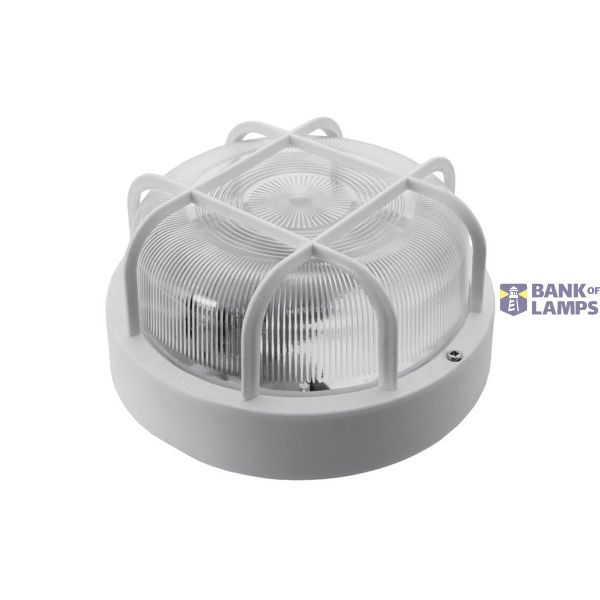 RIVA MINI-KOSZ, E27, 25W, white-polypropylene, cover mat-glass, IP44, plastic cage image 1