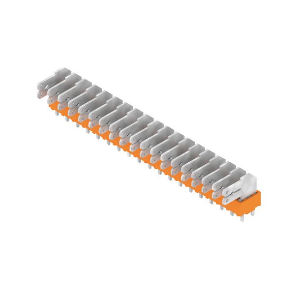 Printed circuit board terminals, 5.00 mm, Number of poles: 19, 90°, Solder pin length (l): 3.5 mm, tinned, orange, Flat-blade connection, Box image 4