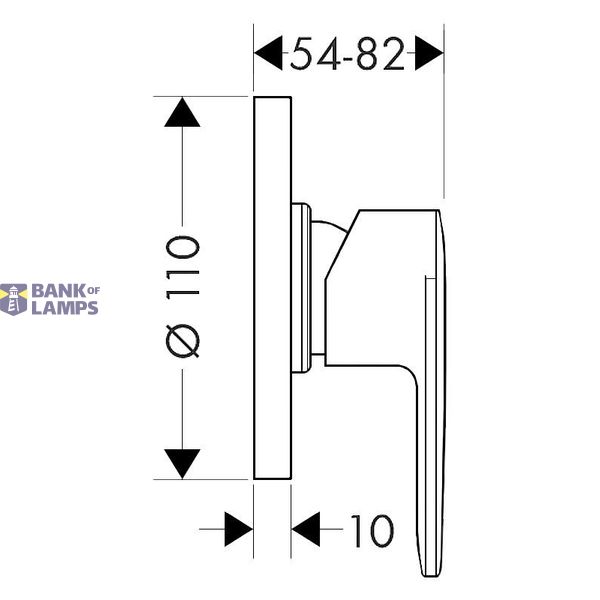 Vernis Blend built-in shower mixer, surface-mounted, chrome image 1