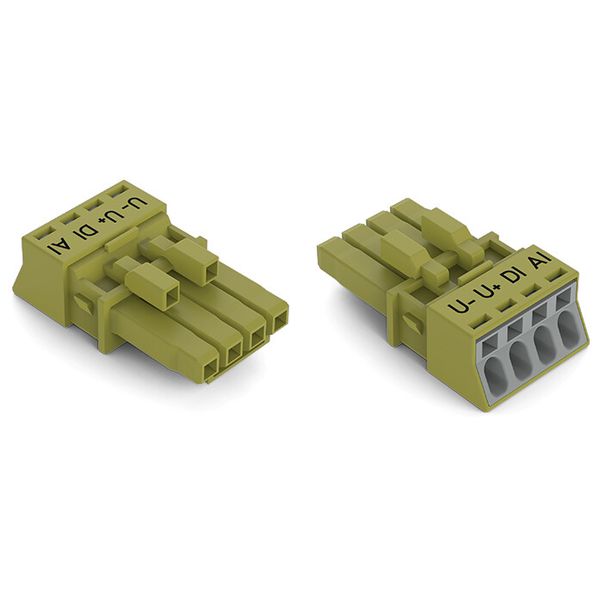Socket 4-pole Cod. B light green image 2