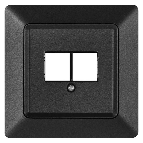 Data socket cover 2xRJ45, anthracite image 1