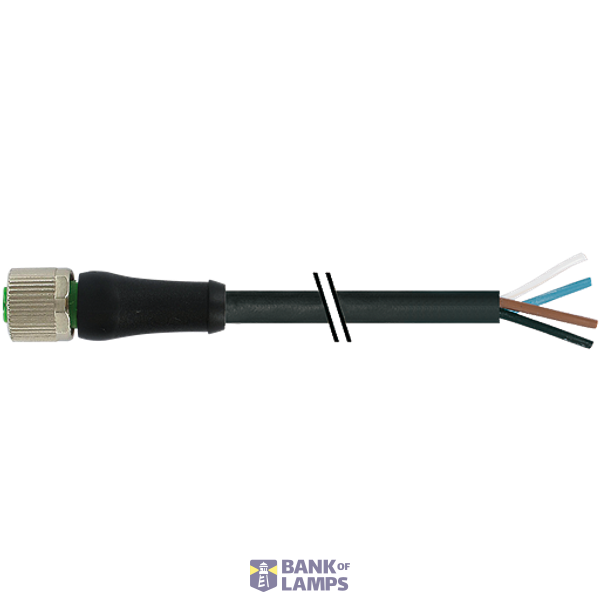 M12 Power female 0° S-cod. with cable PUR 4x1.5 bk UL/CSA+drag ch. 45m image 1