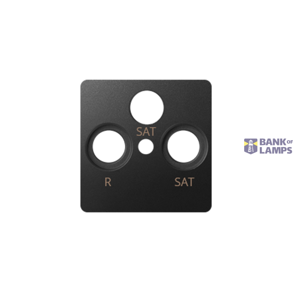 Cover for SAT-SAT-RTV aerial socket, Graphite image 1
