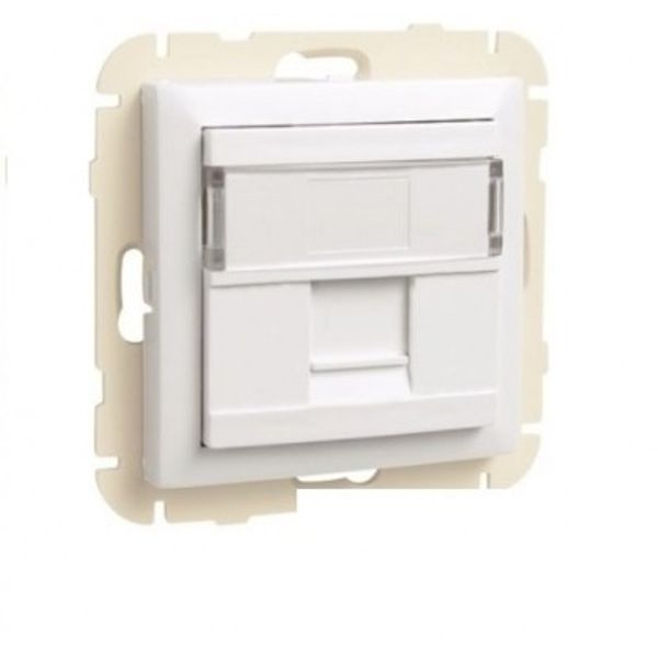 COV RING W/SING SUPPORT F/RJ45 CONNECT PEARL image 1