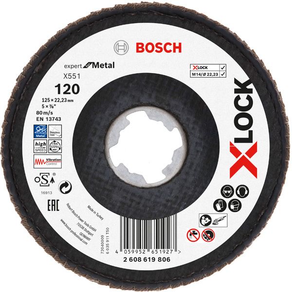 disc X551 Zirconia Grit 120 125mm fiber angled. Bosch Line image 3