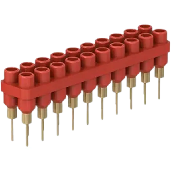 4.5 mm socket header, solder connection, red, 63.9364-22 image 1